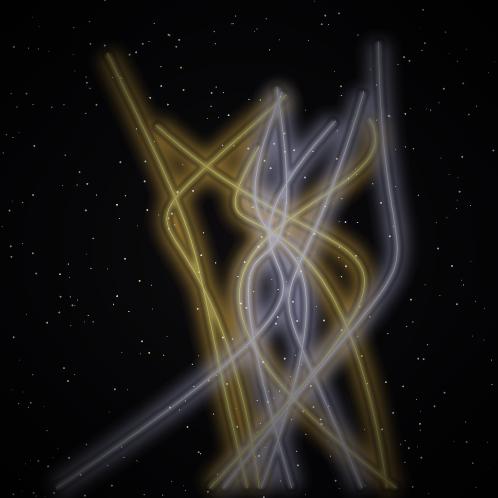 Silver and golden lines intertwined